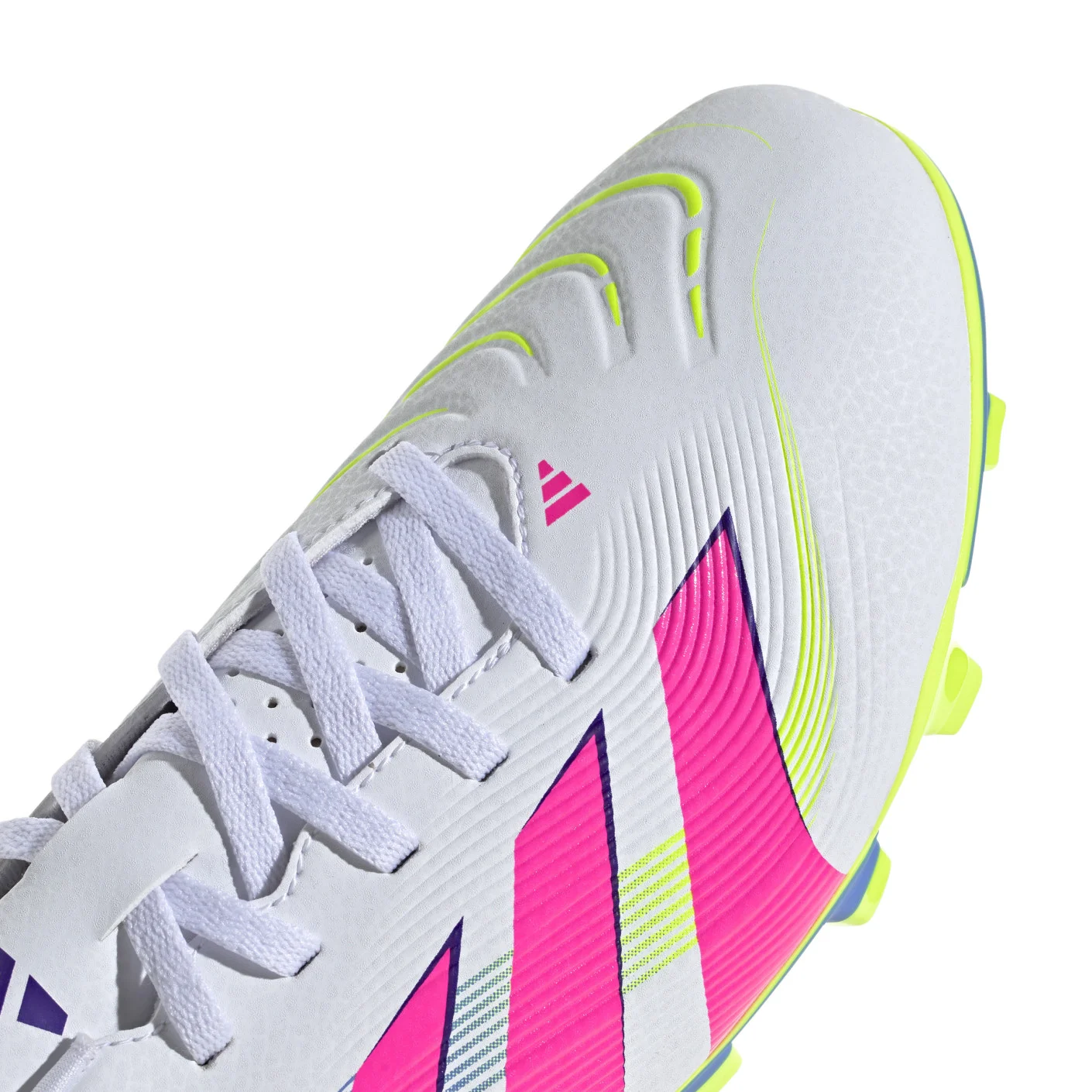 Adidas Predator Club Gras / Kunstgras Voetbalschoenen (MG) Wit Roze Neongeel