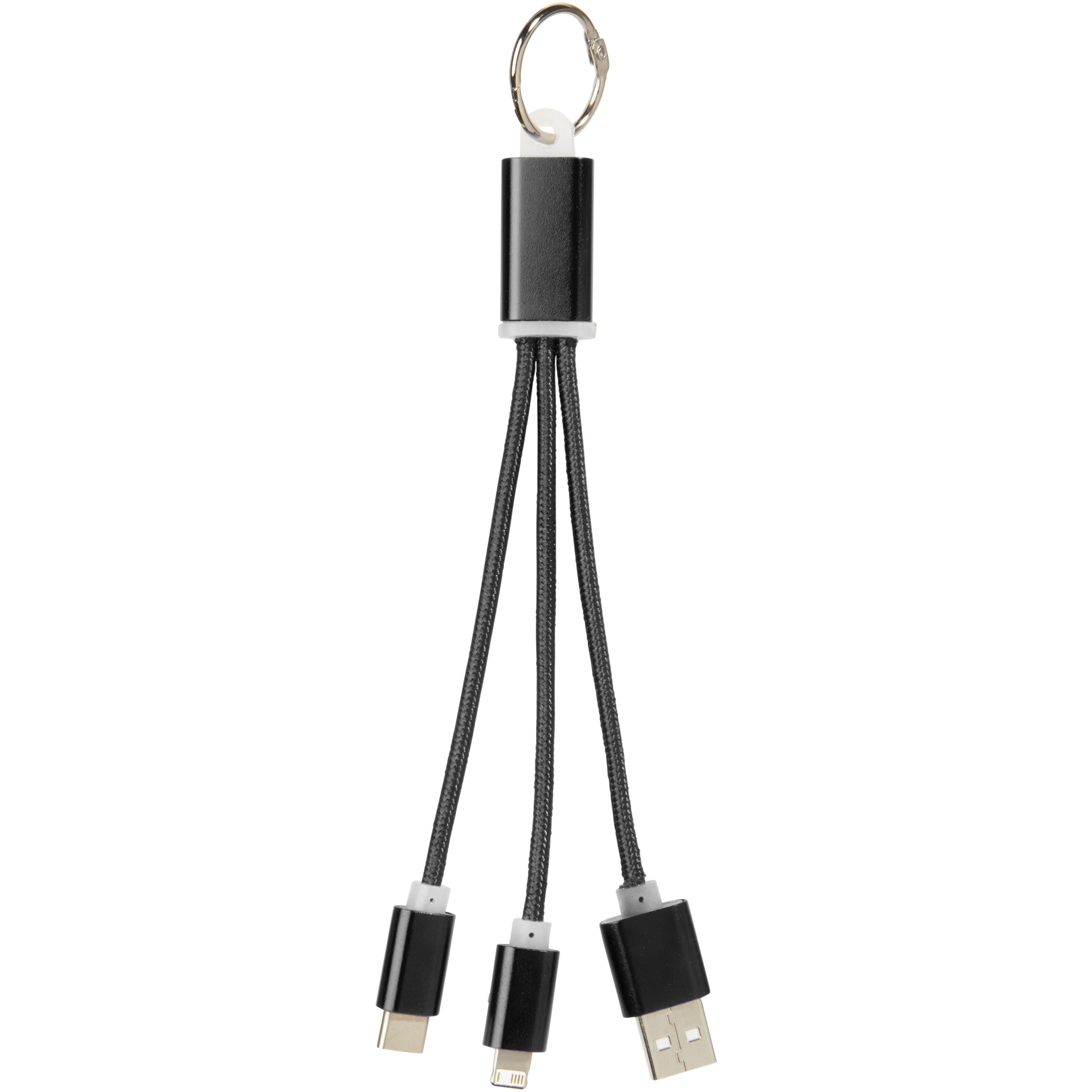 EgotierPro 134961 - Câble de chargement 3-en-1 avec porte-clés Metal