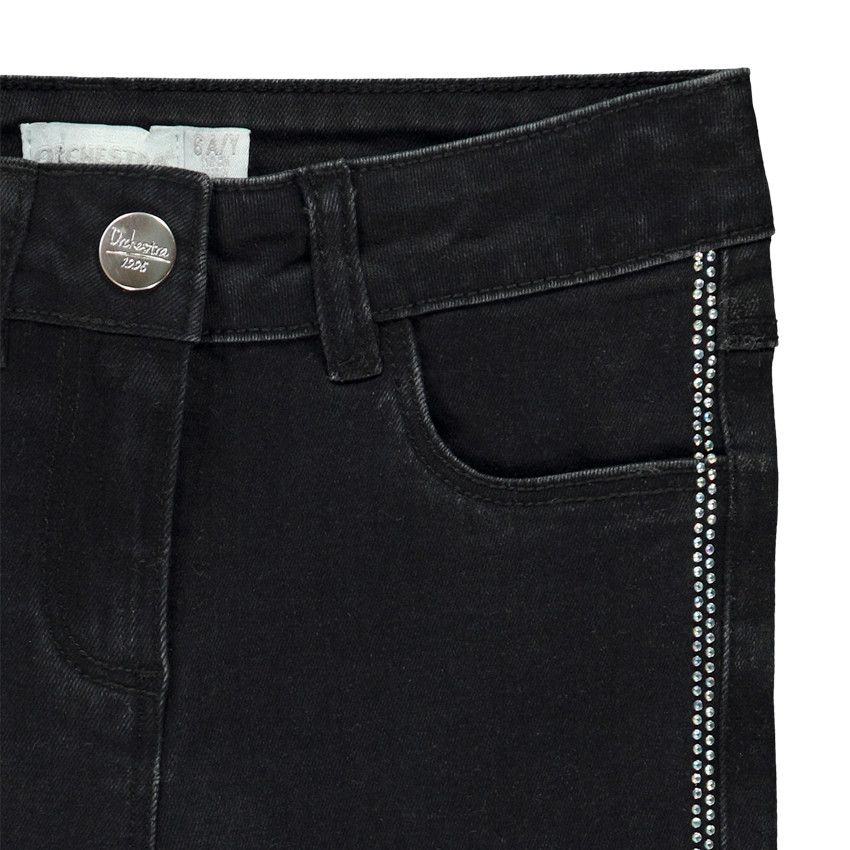 Jean slim à strass pour fille - Noir