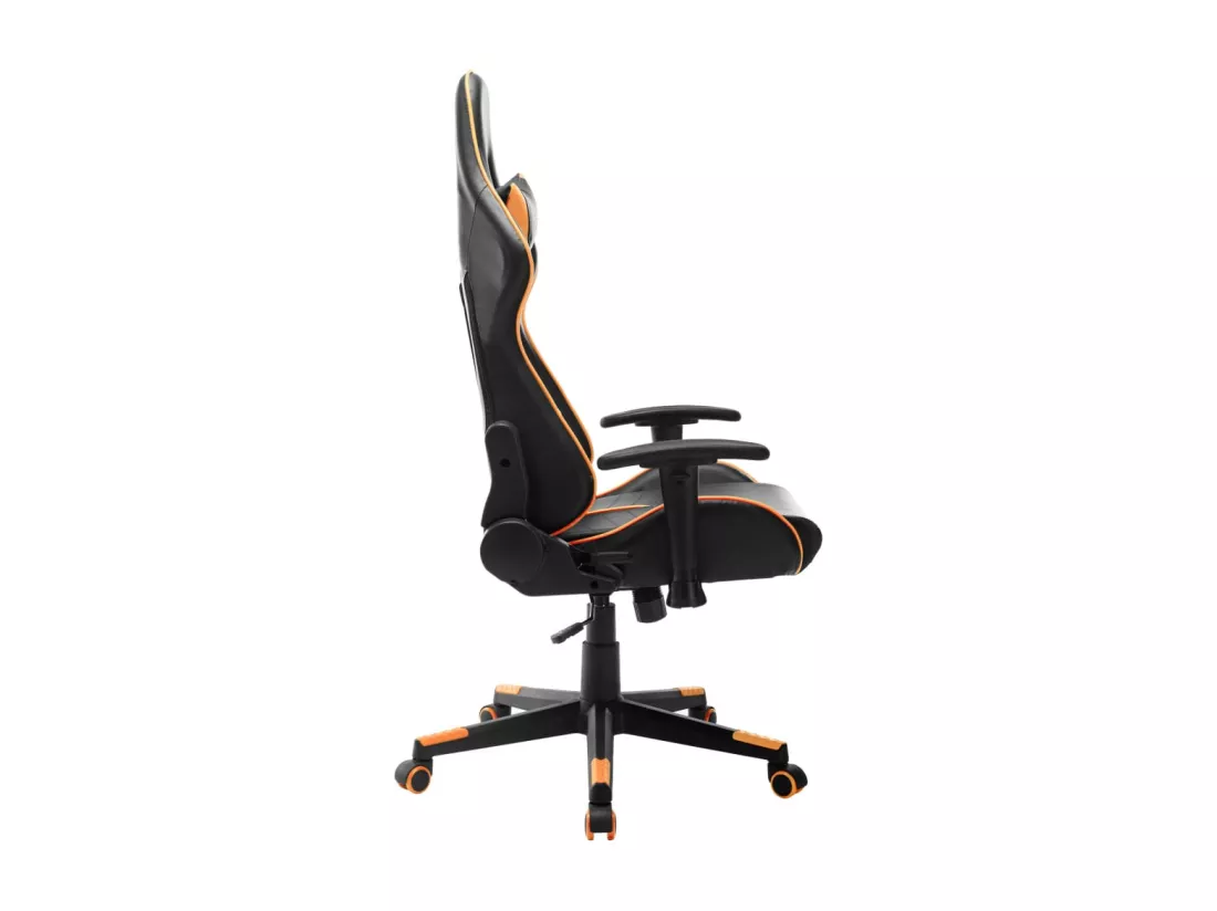 Chaise de jeu Noir et orange Cuir artificiel