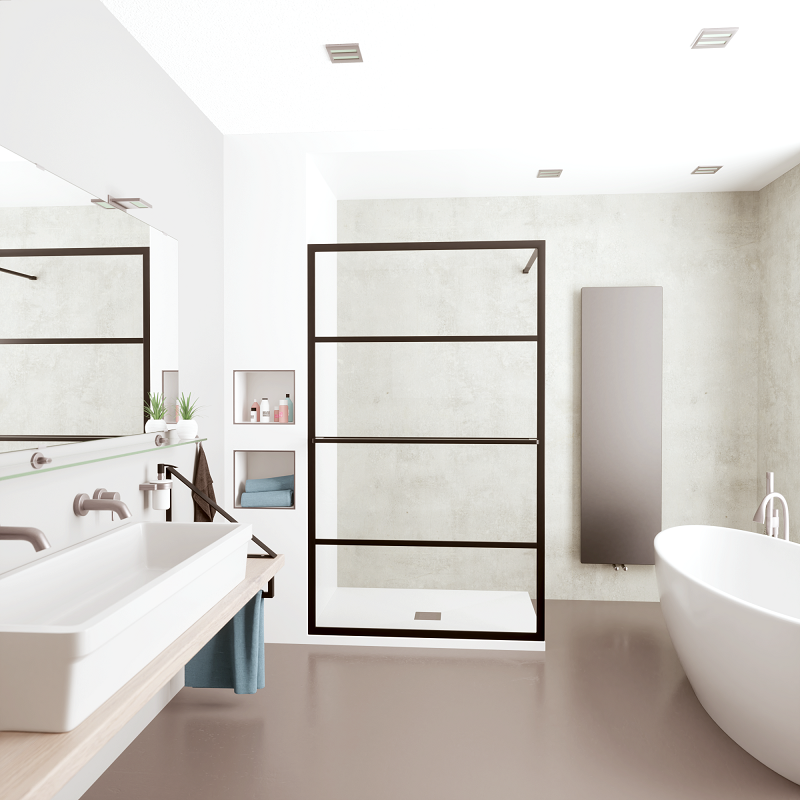 Best Design Nero inloopdouche 140x200cm anti-kalk 10mm