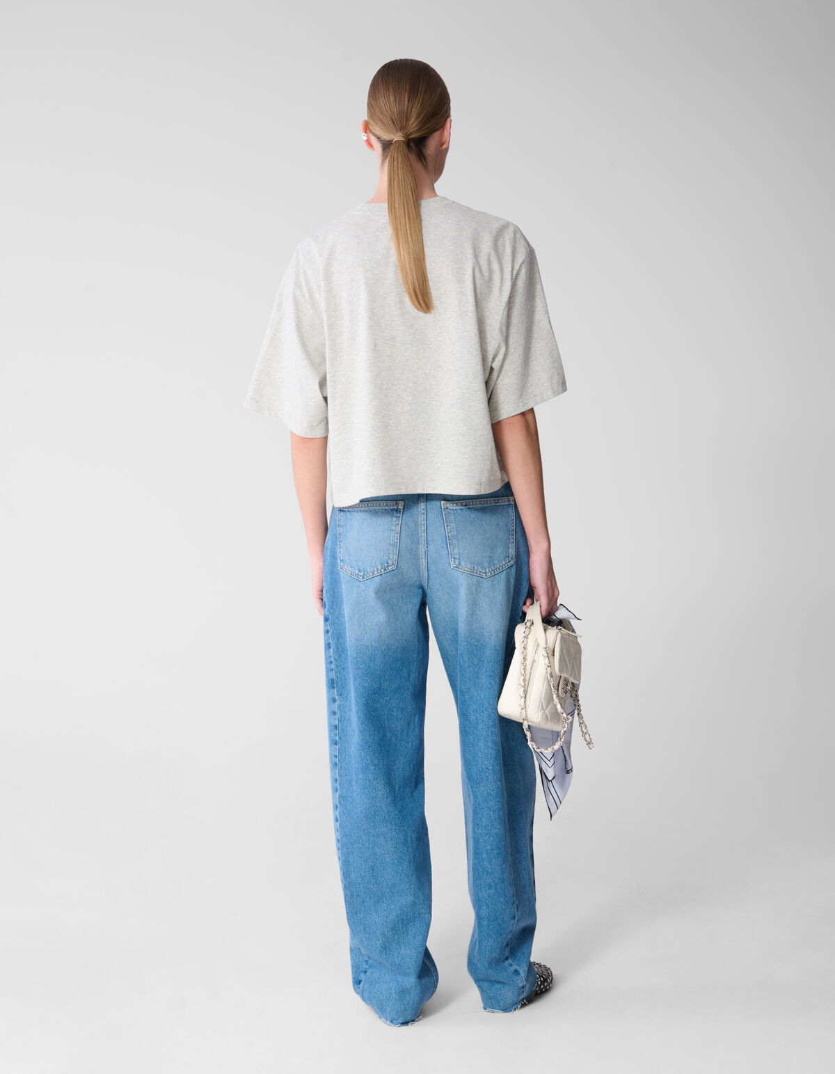 Oversized Logo T-shirt Lichtgrijs By Mieke