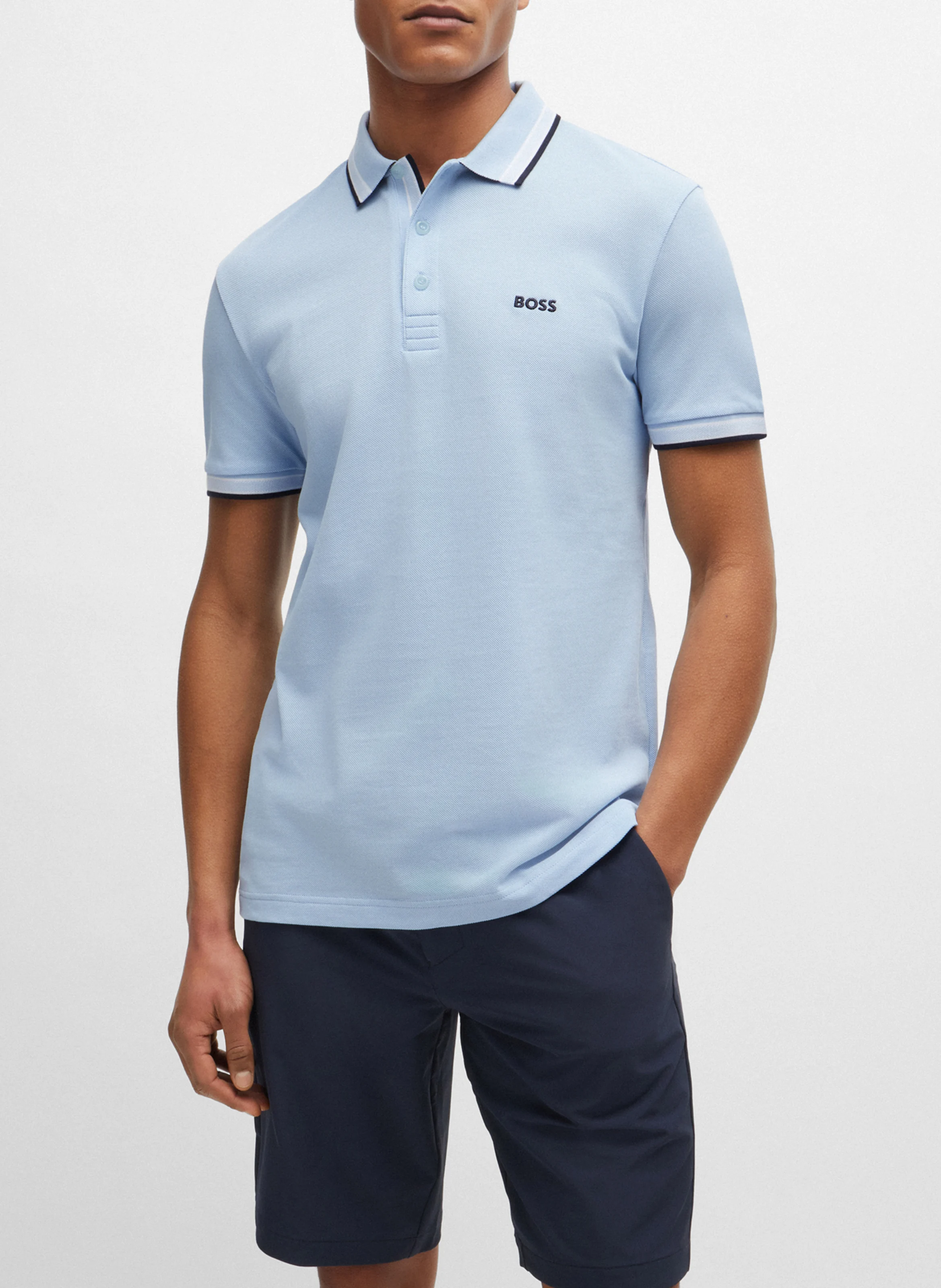 Polo regular fit en coton | Bleu