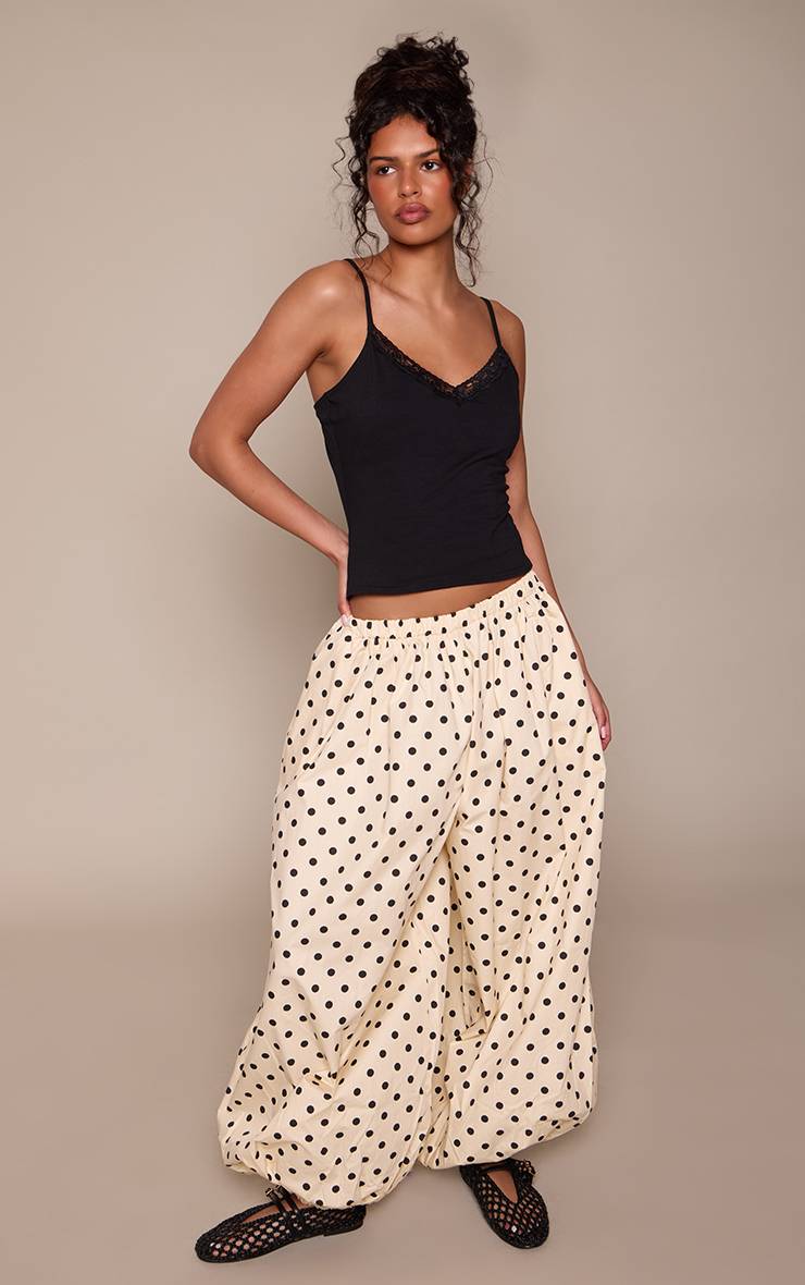 Butter Cream Pantalon Ballon À Pois