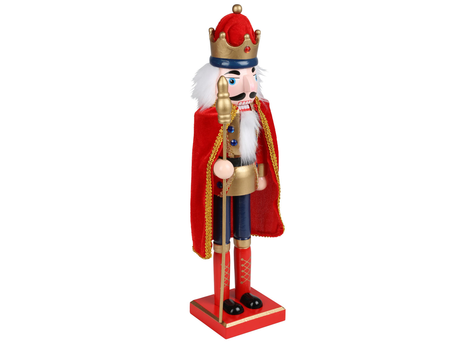 Deko-Nussknacker mit Samtumhang 38cm Zarenrot