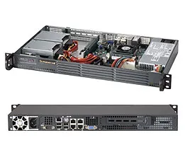 Supermicro SC504 203B - Rack-monterbar 1U - mini ITX - non-hot-swap 200 Watt - sort