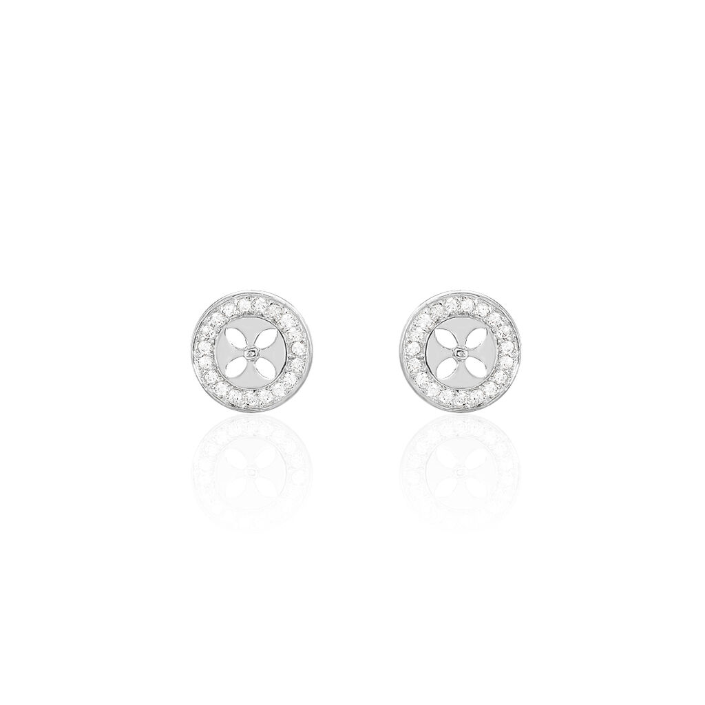 Boucles D'oreilles Puces Cicely Argent Blanc Oxyde De Zirconium
