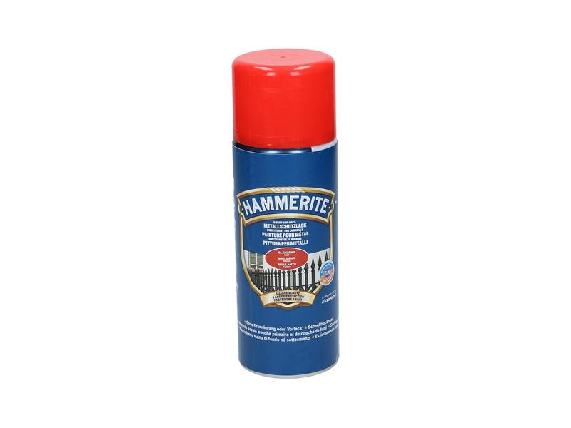 Hammerite Metall-Schutzlack HG Rot, 400 ml Rostschützende Lackierung mit Hochglanz Effekt