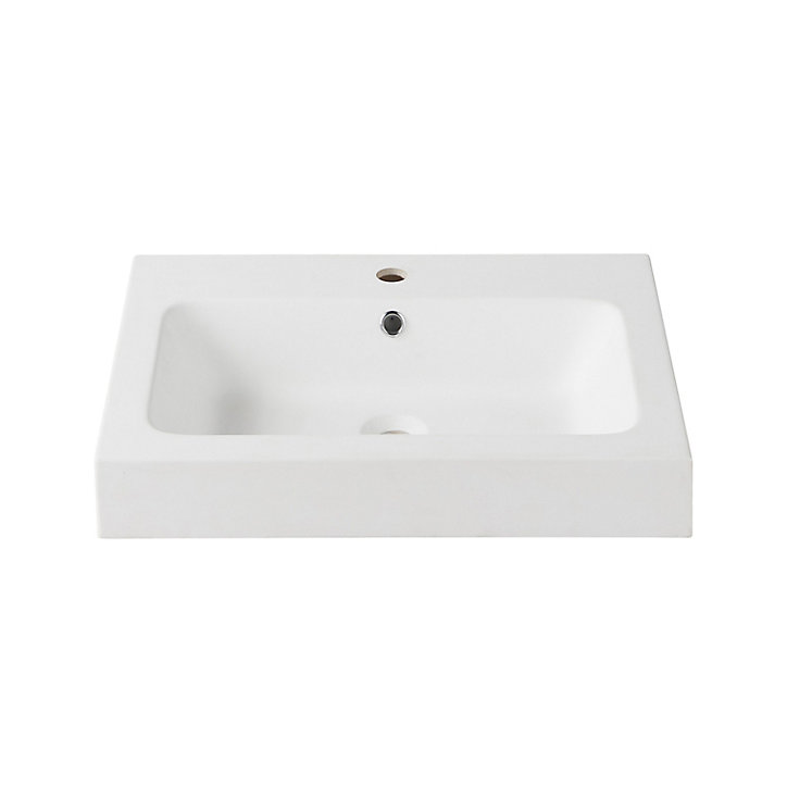 Plan vasque en résine blanc à encastrer GoodHome Duala l. 60 cm