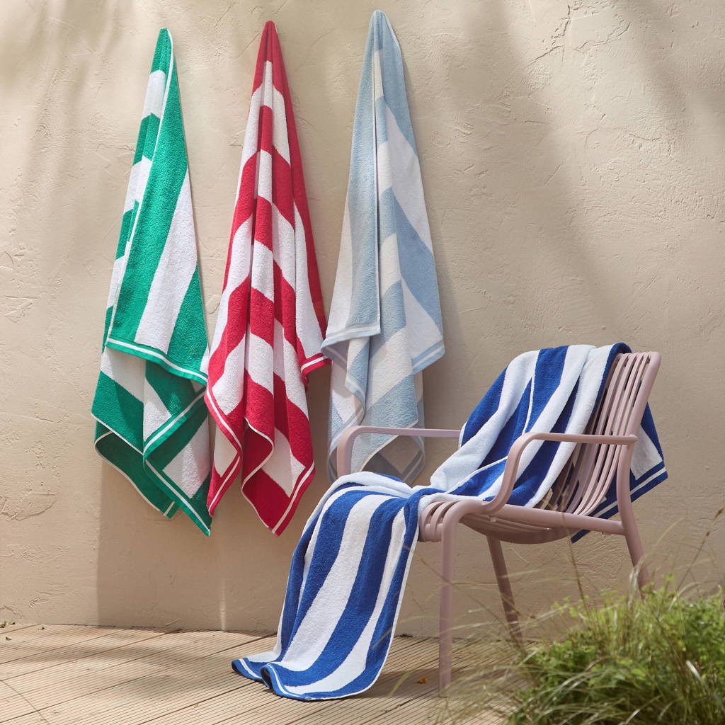 strandlaken Stripe (lichtblauw) (180x100 cm)