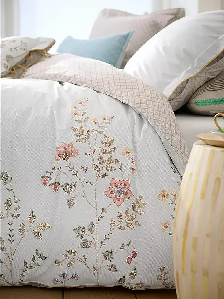 PIP STUDIO Perkal Bettwäsche CAMPO DE FLORES 70x90cm/140x200cm Off White  weiss