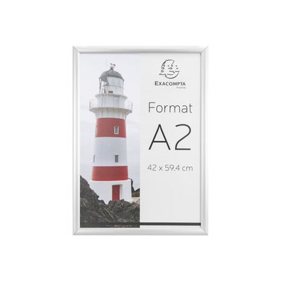 Exacompta Office cadre - Cadre mural clipsable pour A2 - aluminium/cristal