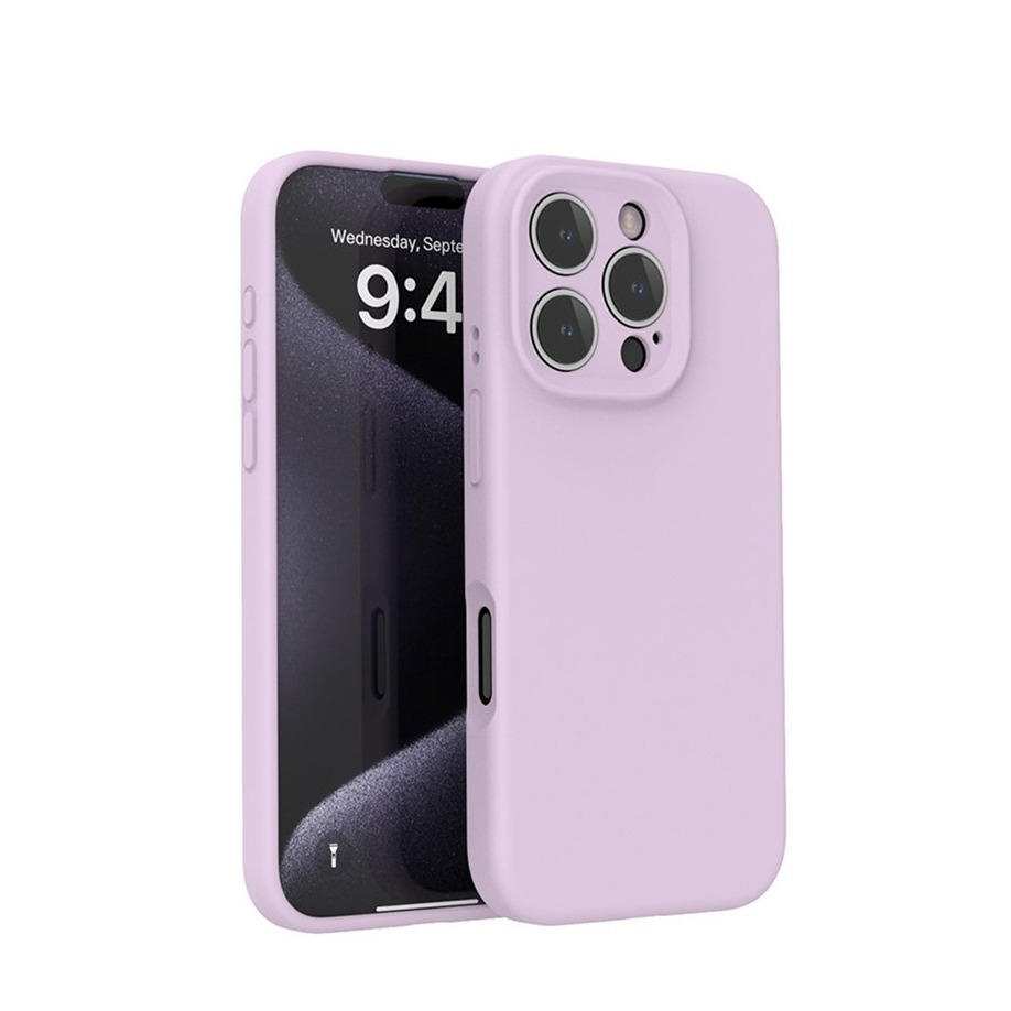 iPhone 16 Pro MagSafe Silikon Case Hülle mit Kameraschutz - Lila