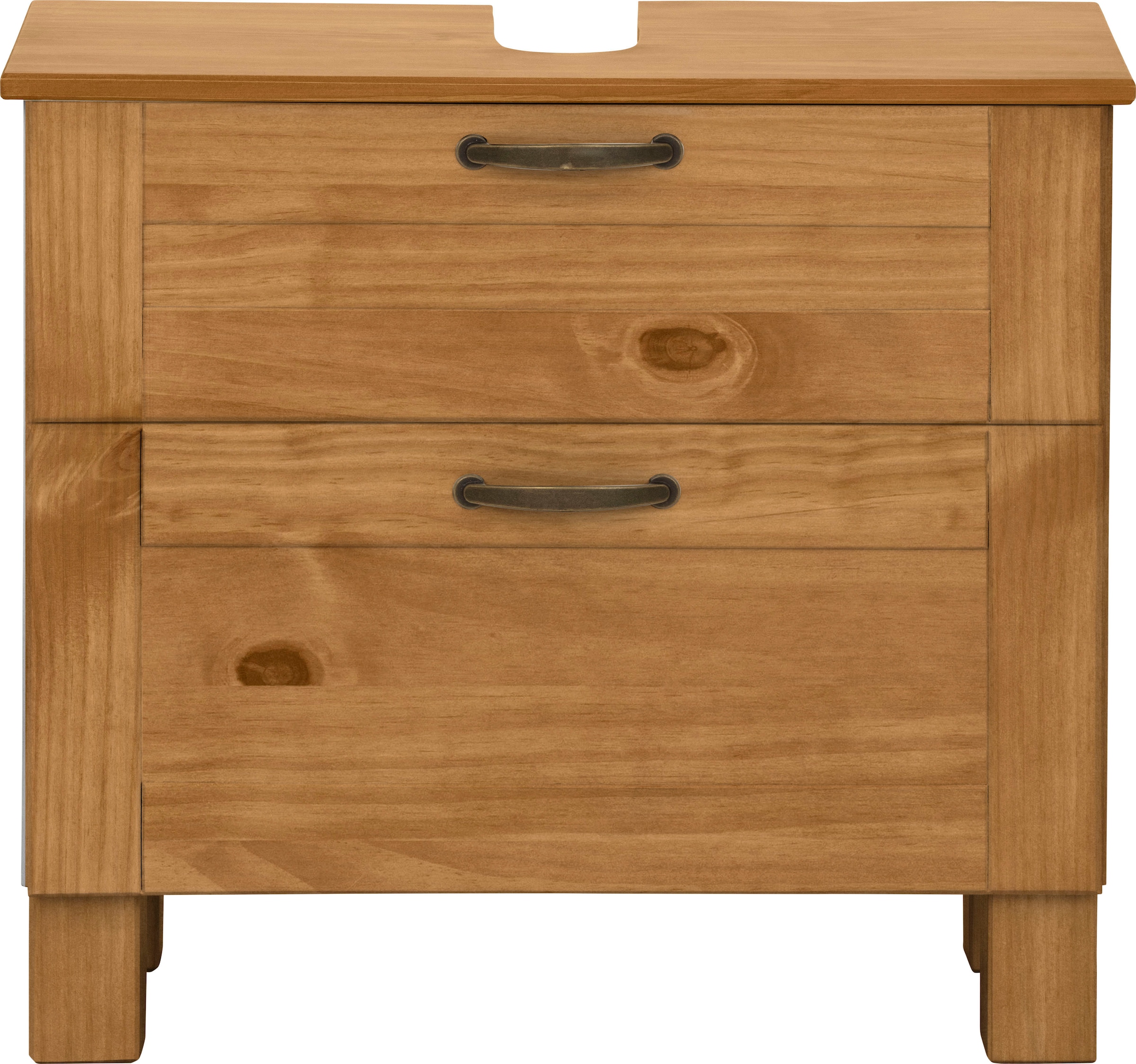 Home affaire Waschbeckenunterschrank »Rodby« FSC®-zertifiziertes Massivholz, Griffe Metall, Breite 60cm, Höhe 55cm