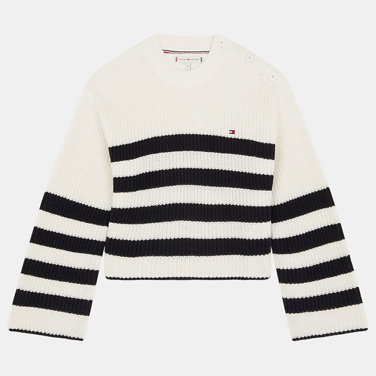 Tommy Hilfiger Pull marinière blanc/noir