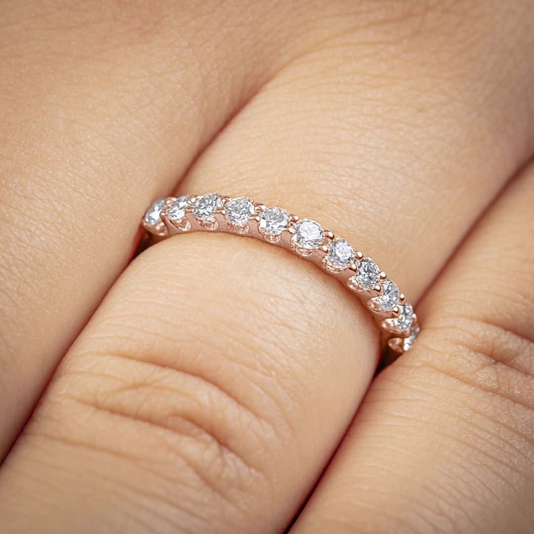 0.49 Karat Diamanten Mémoire Ring 750/18 K Roségold