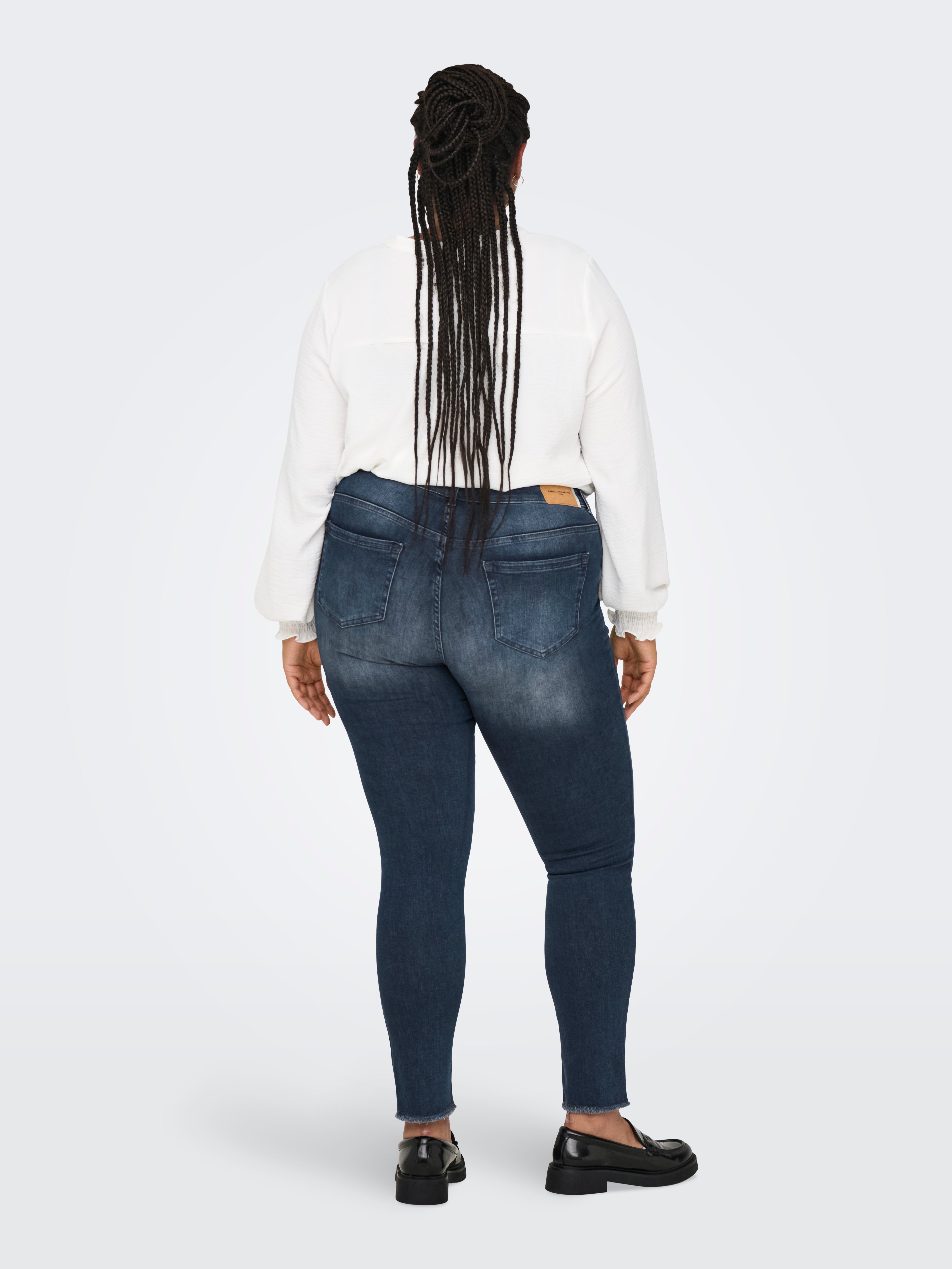 CARWILLY Hohe Taille Skinny Fit Jeans Blue Black Denim