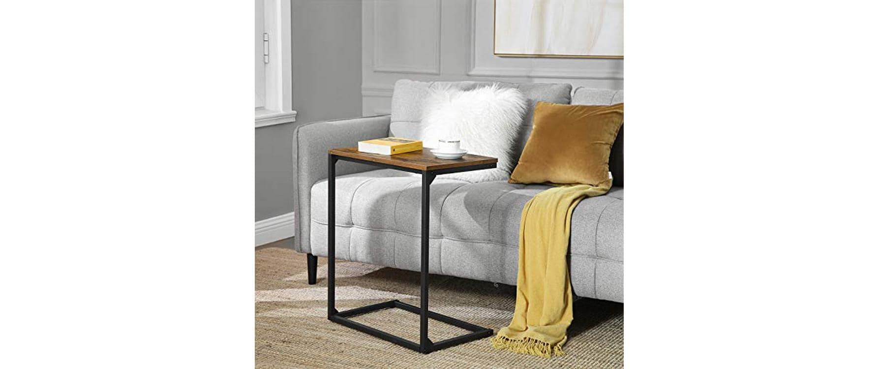 Beistelltisch 55 x 35 x 66 cm, Braun/SchwarzSofatisch