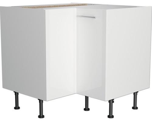 Optifit hoekonderkast Rurik986 BxDxH 90x58,4x87 cm wit glanzend gedemonteerd scharnier omkeerbaar (links of rechts te monteren)