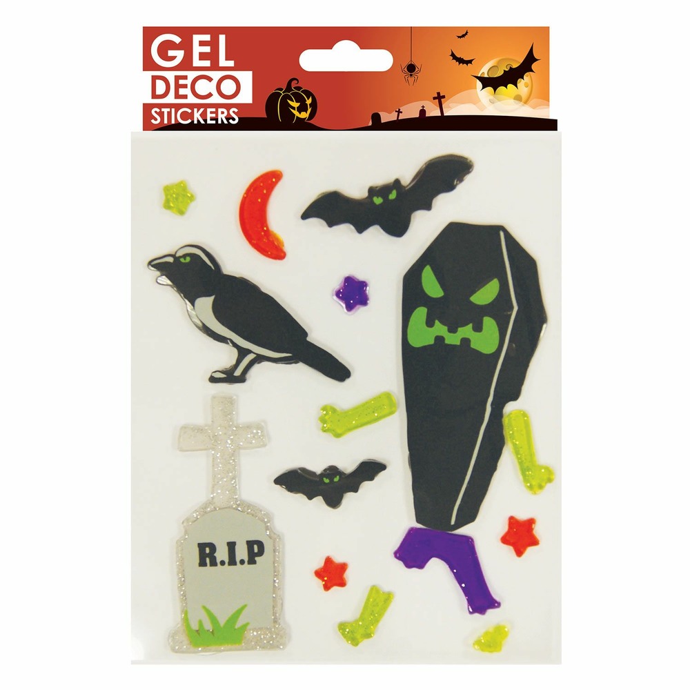Stickers gel halloween - cercueil et tombe