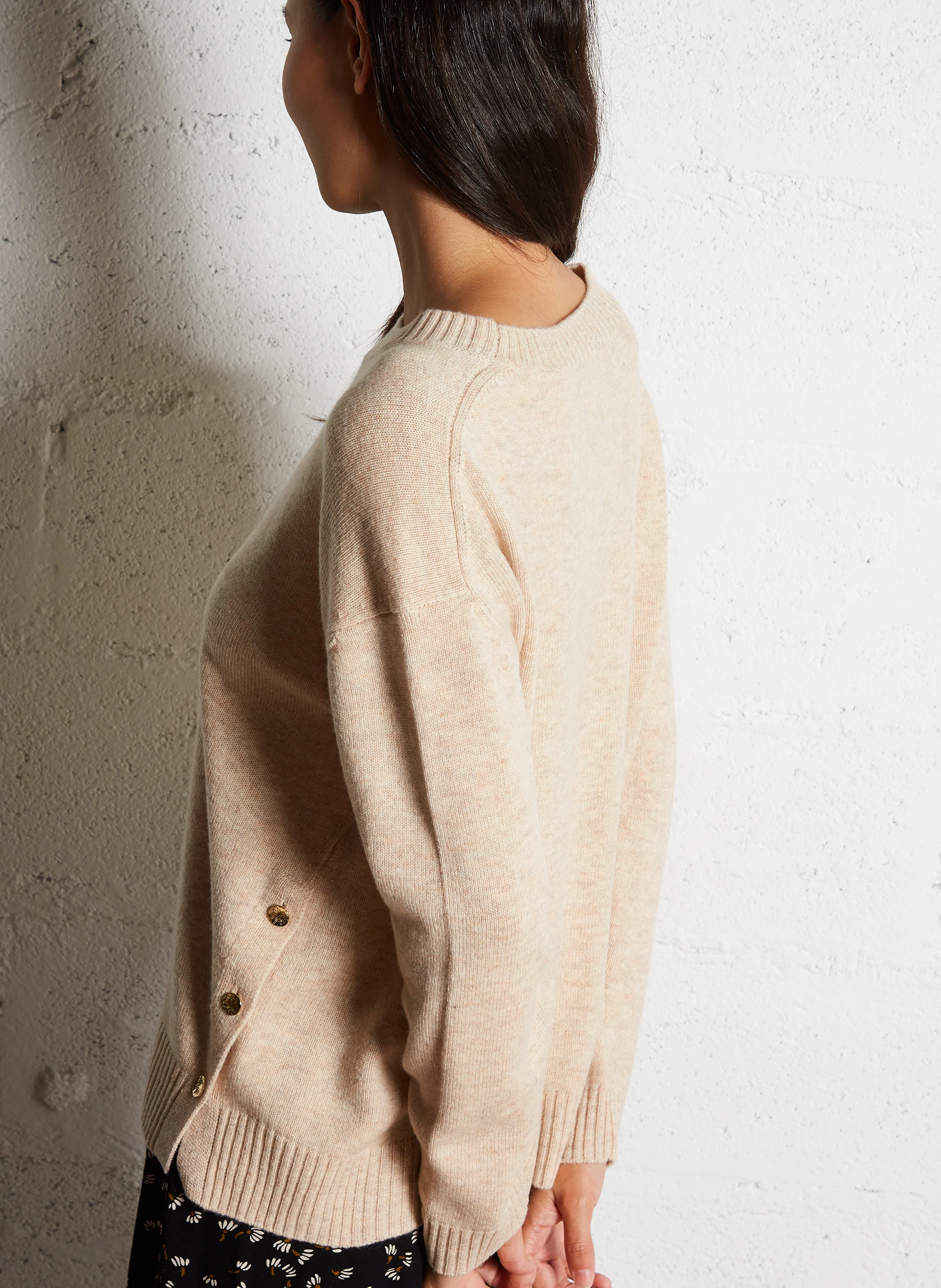 ARIGATO - Pull col rond en laine | Beige
