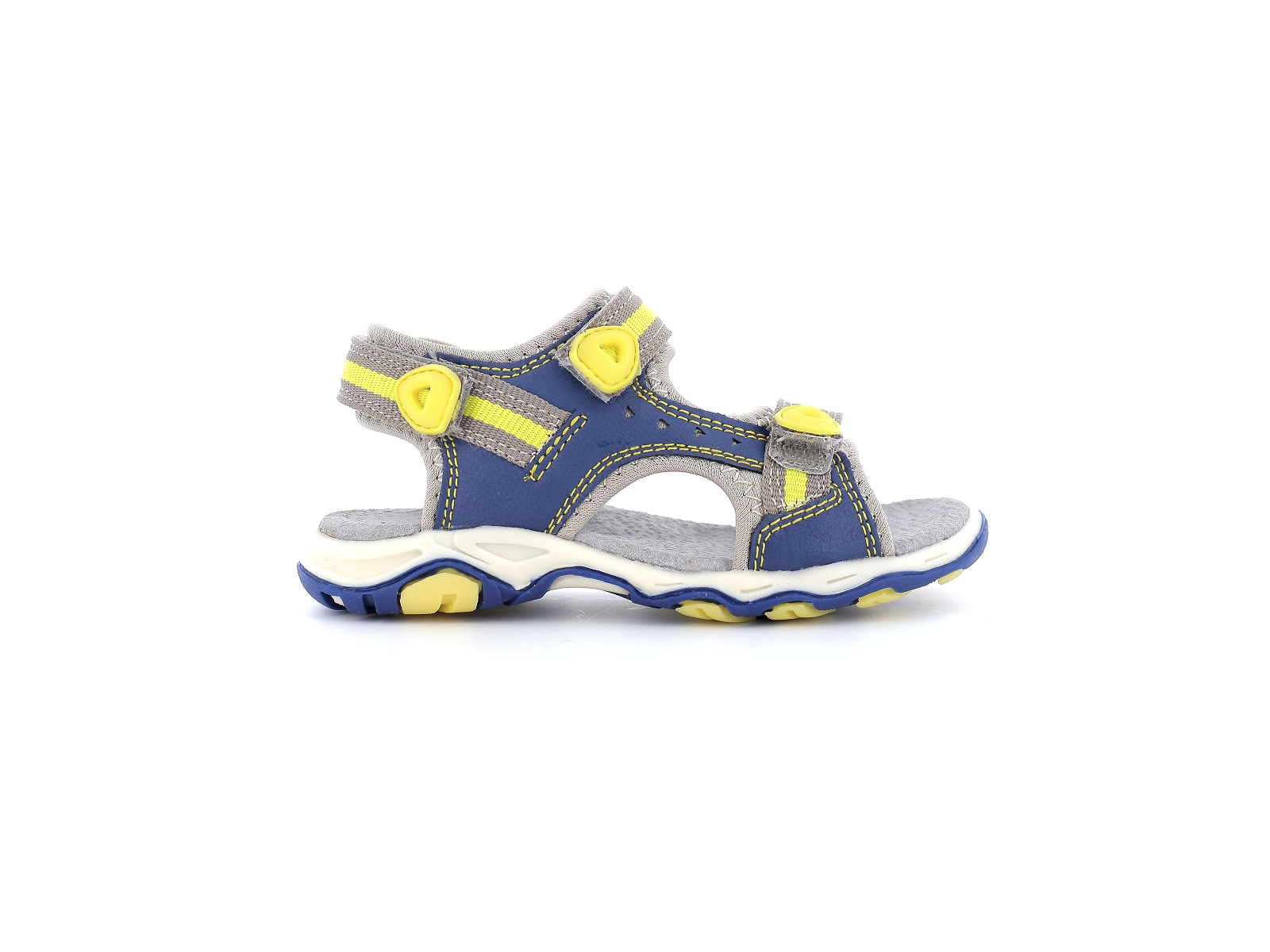 Kickers-KIWI Matières combinées Bleu-Jaune