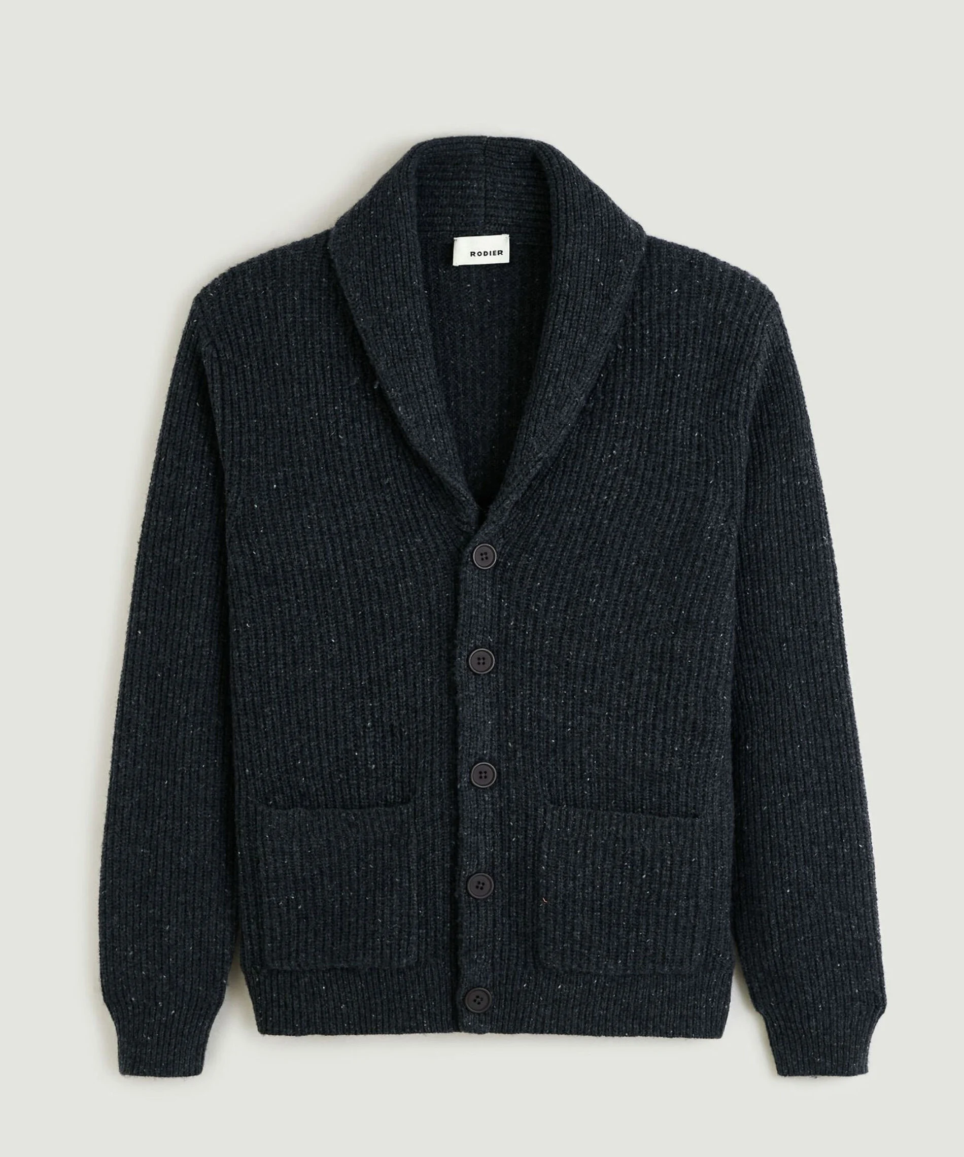 Veste col châle en laine mélangée | Gris