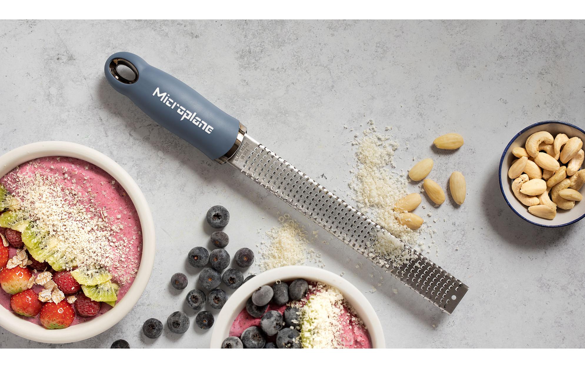 Gourmet Premium Zester/Reibe Blau/SilberHandreibe mit Edelstahlklingen
