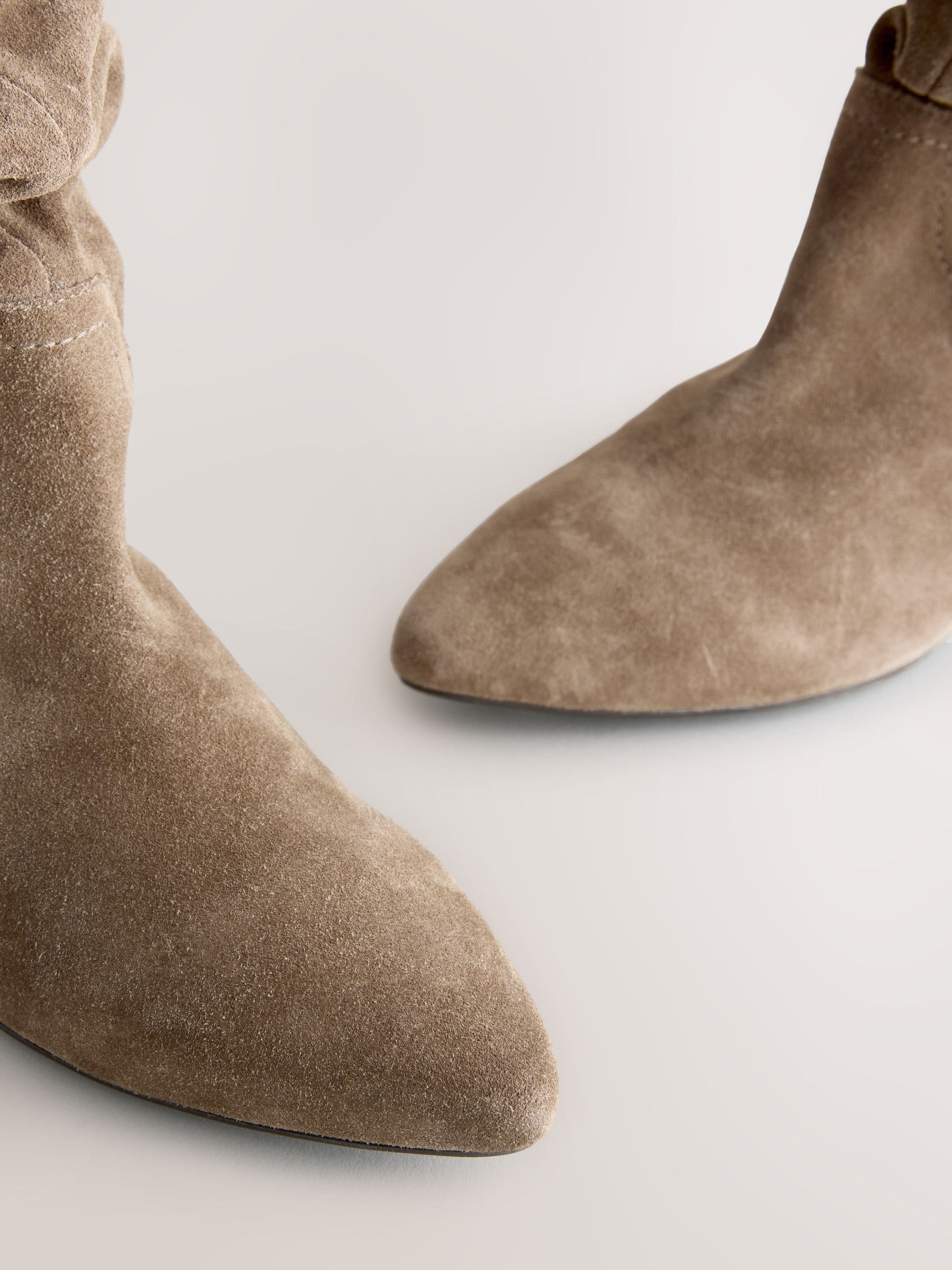 Mink-bruin suède - Signature Premium leren kniehoge slouch Boots