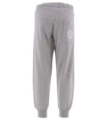 Versace Jogginghosen - Grau Meliert/Weiß m. Print