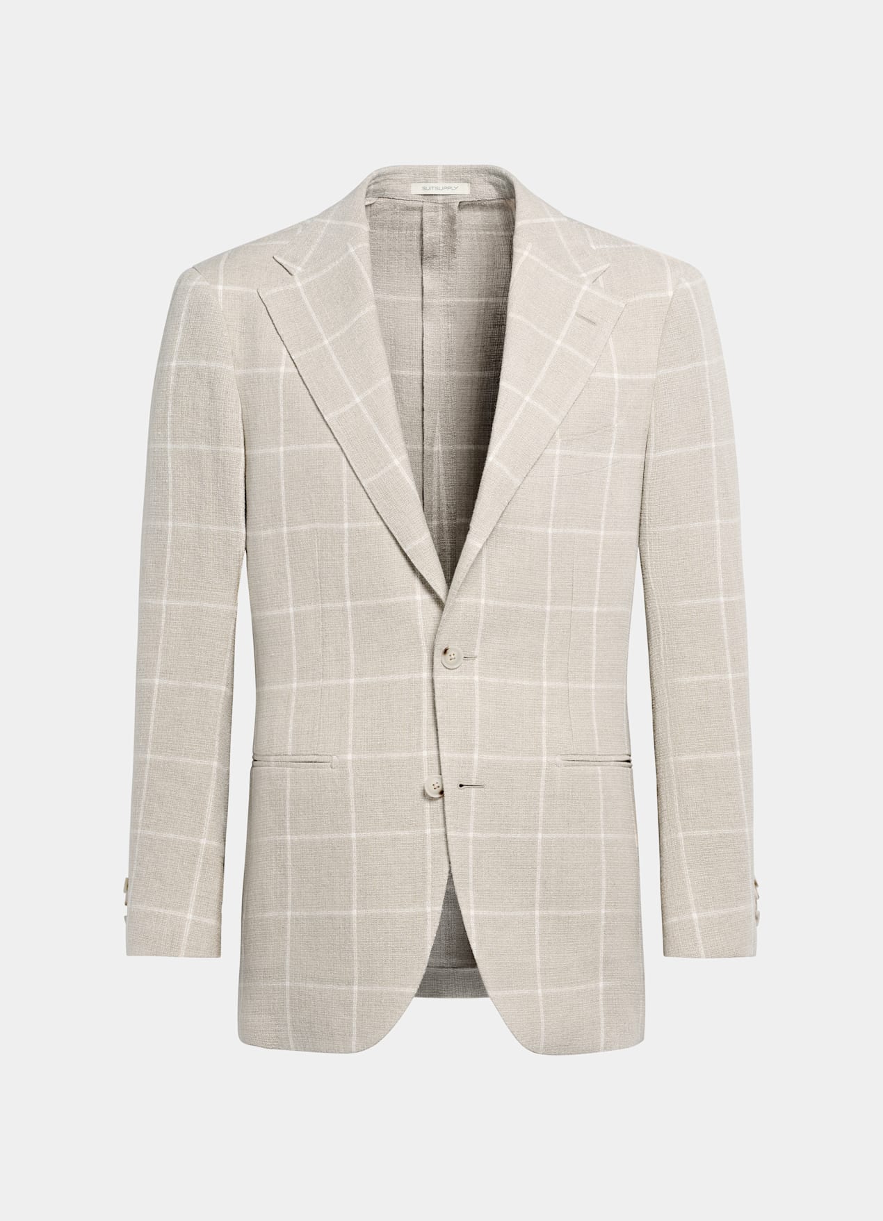 Blazer Roma coupe Relaxed taupe clair à carreaux