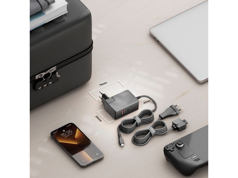 PureLink USB Netzteil VL-PSU110 USB-C, USB-A, 100W Vuelogic – USB-C & USB-A GaN Ladegerät - 3-Port - 100W PD – Schwarz