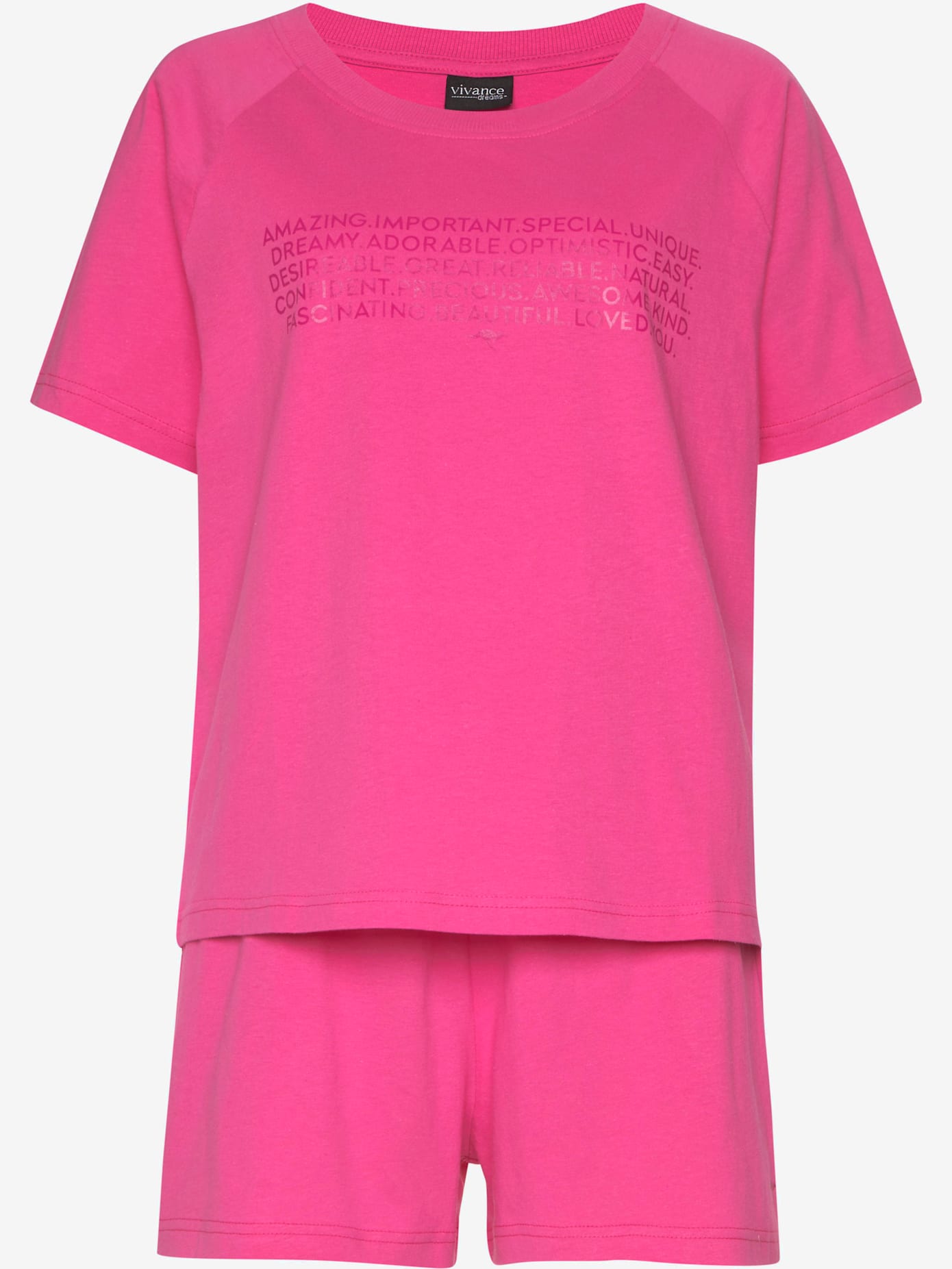 Pyjama court avec imprimé texte devant