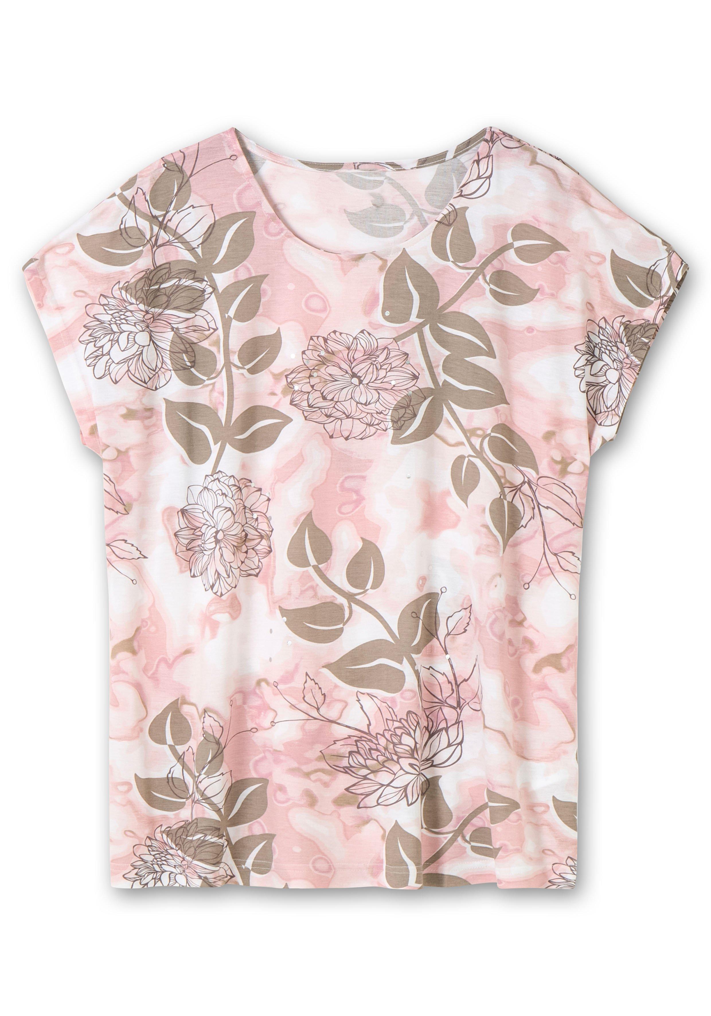 Shirt mit glänzendem Blumendruck