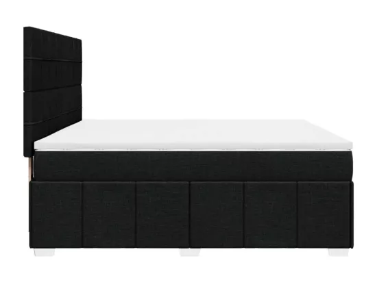 Sommier à lattes de lit avec matelas Noir 180x200 cm Tissu