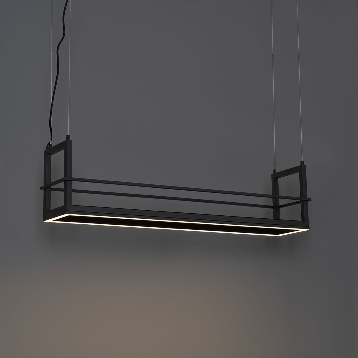 Hanglamp zwart met rek incl. LED 3-staps dimbaar - Cage Rack