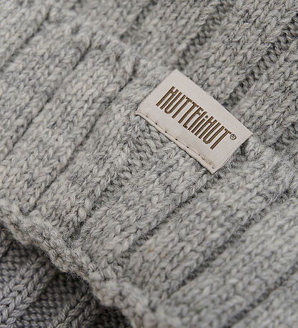 Huttelihut Hue - Uld/Bomuld - Strik - Medium Grey Melange m. Kva