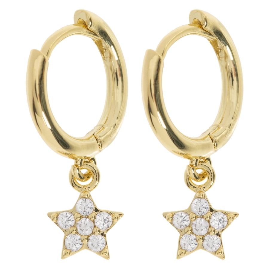 Timi Of Sweden Sienna Crystal Star Hoop Earrings