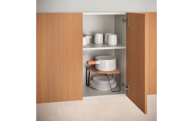 Metaltex York LAVA Eckregal 1-Etage aus Akazienholz 25 x 25 x 16 cm