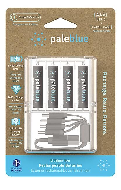 PALEBLUE - PILES ACCUS LITHIUM-ION MICRO USB 600 mAh AAA-LR03