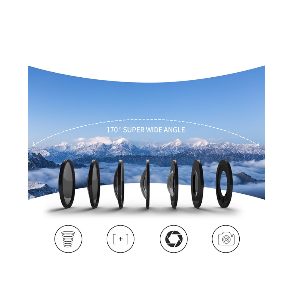 4K@60fps Ultra HD Action Cam WiFi Kamera 170° Weitwinkel 2“ IPS Display Micro SD Kartenslot und Fernauslöser   Halterungen (IP44) - Schwarz