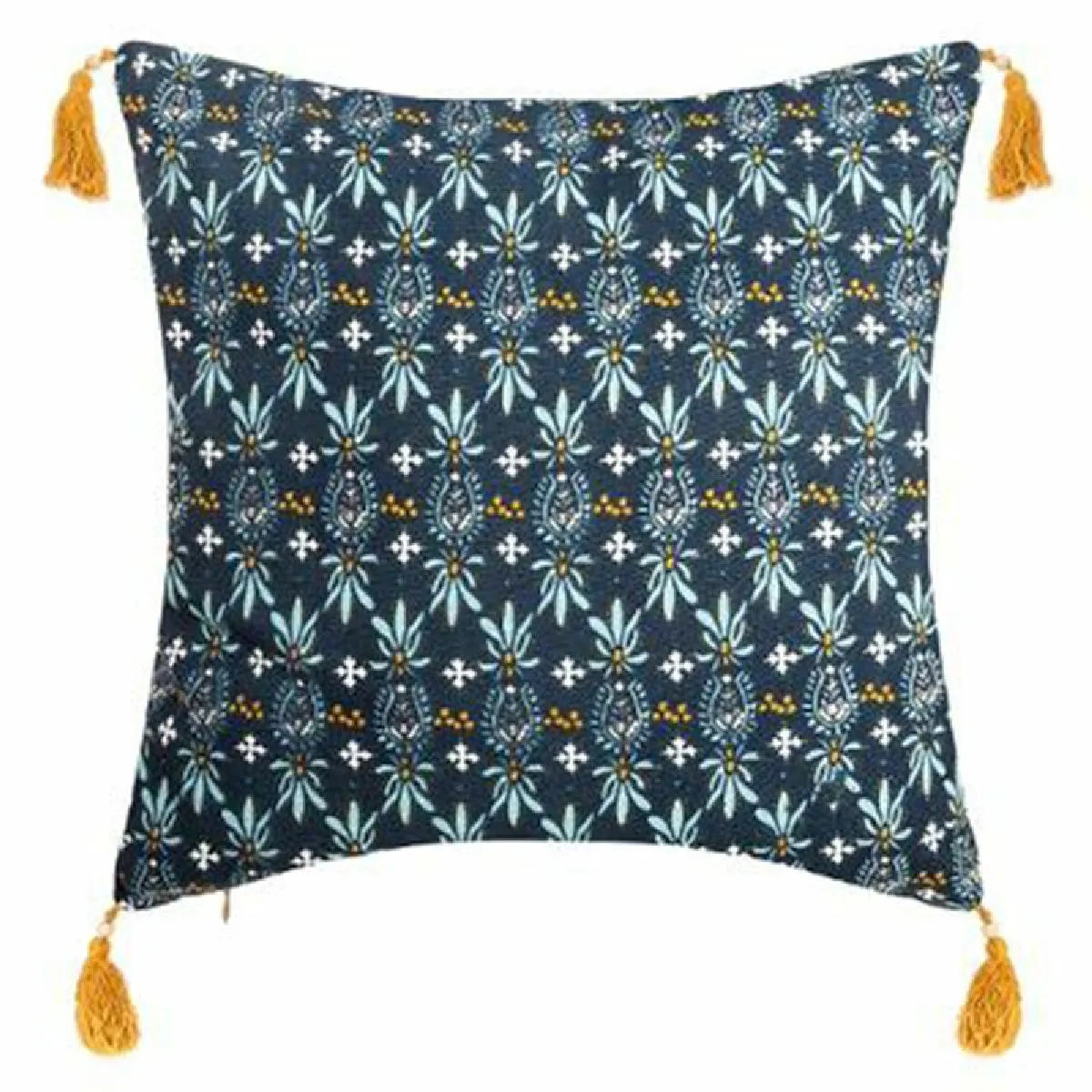 Housse de Coussin Exotiq Bleu & Jaune 40x40cm