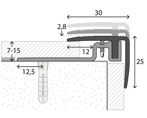Traprandprofiel Alu PS 400 sahara 30x25x1000mm