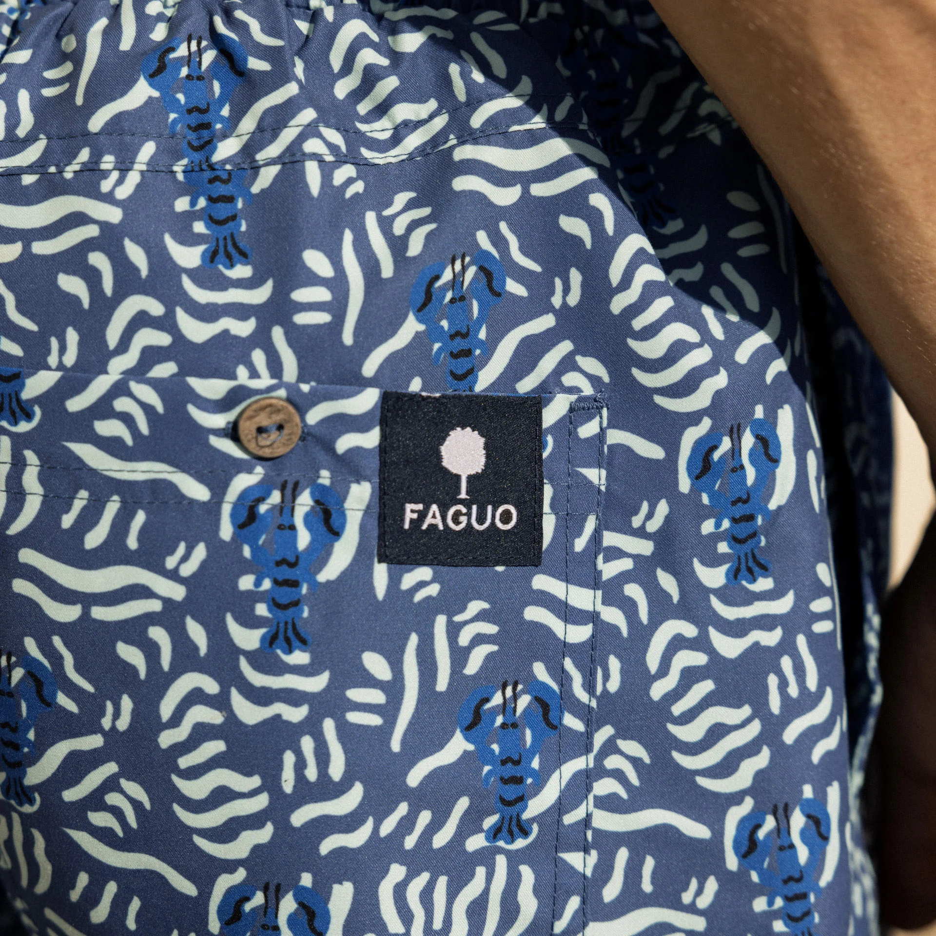 Maillot de bain bleu & vert polyester recyclé - modèle mimizan