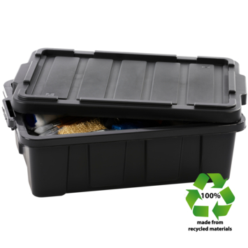 IRIS Powerbox Robuust Opbergbox - 25L - 100% Recycled Kunststof - Zwart - Set van 3
