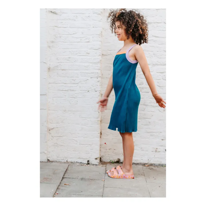 Bonnie & The Gang Robe Solene Coton Bio | Bleu Vert