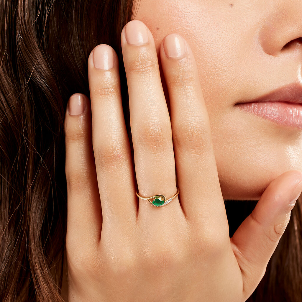 Bague Emotion Or Jaune Emeraude Diamant