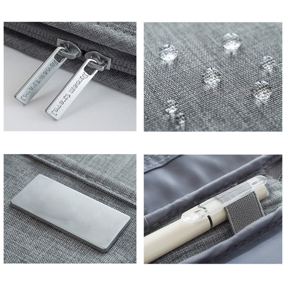 (24x18x2cm) Business Kreditkartenetui Reisetasche mit Reisepass Fach - Schwarz
