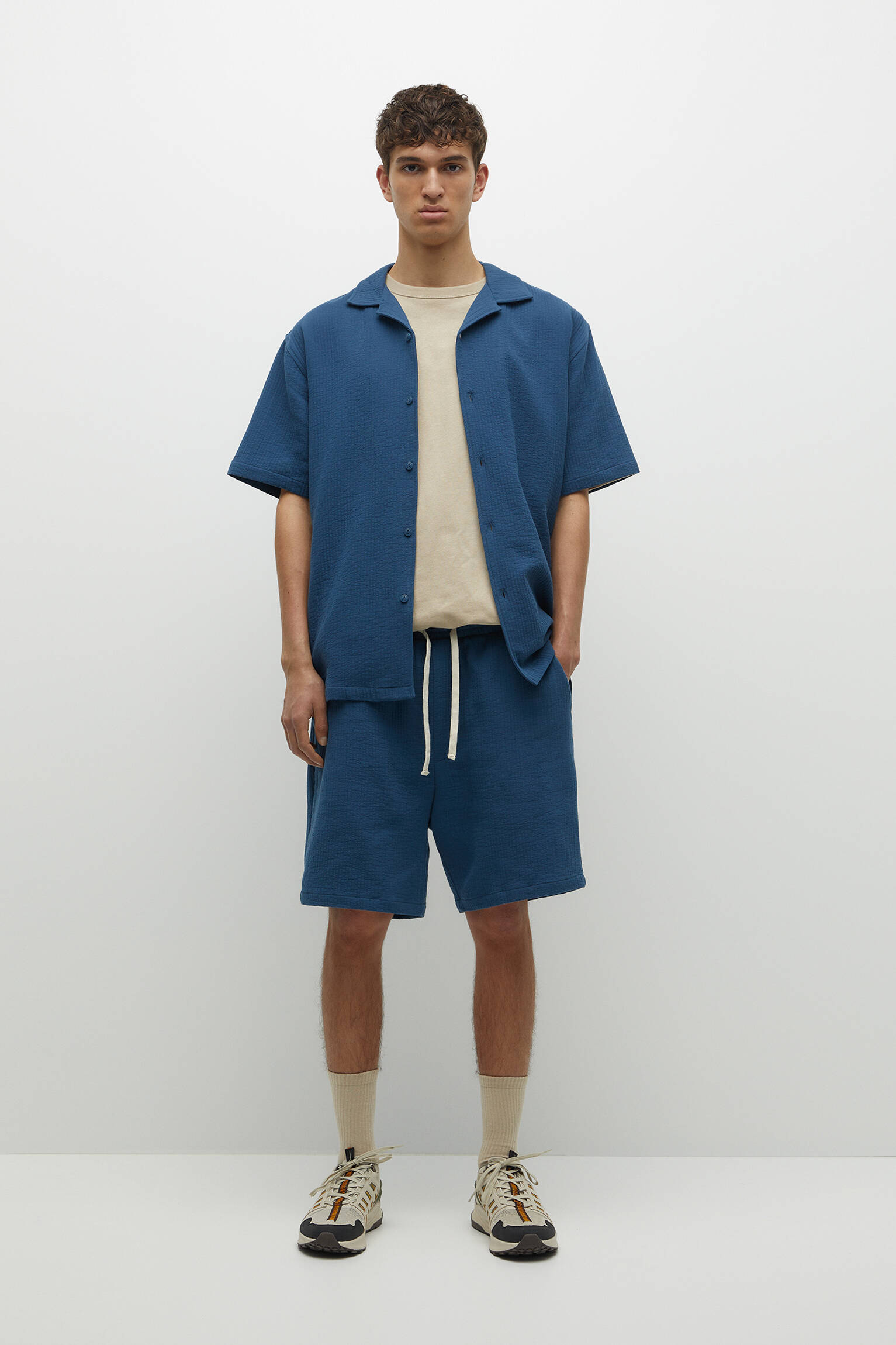 BERMUDA TRUNK CREPE - AZUL
