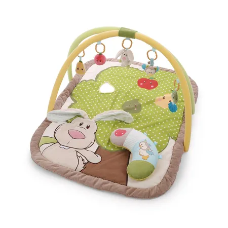 NICI 3-D Activity-Decke m.Spielkissen Hase, Eule 80x110